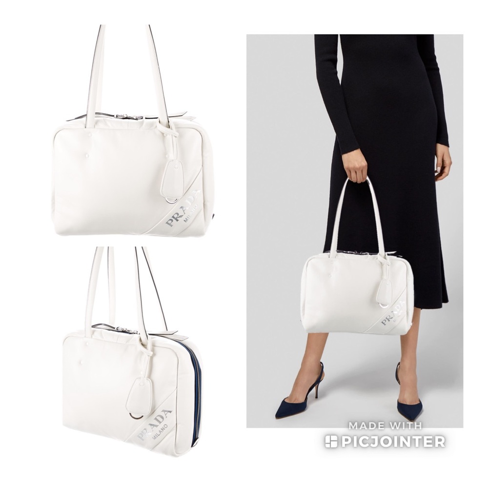 Prada Authentic Soft Napa Tote Bag White EUC